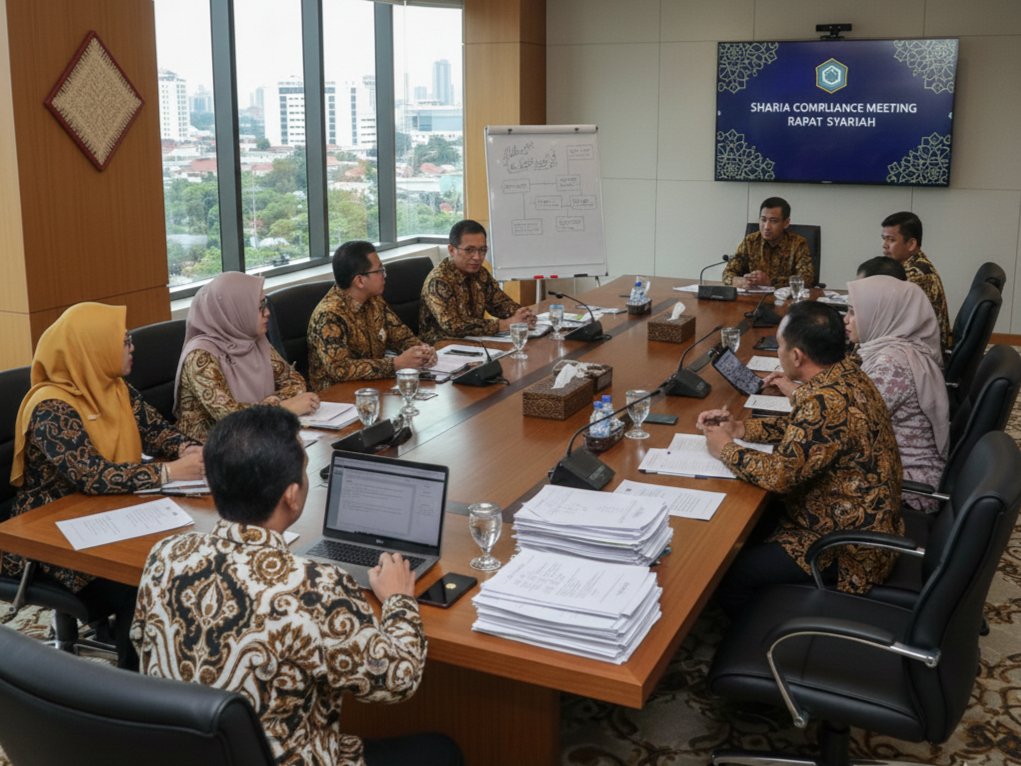 Tim PT Kassab Syariah Berkah sedang rapat membahas layanan stempel dan advertising